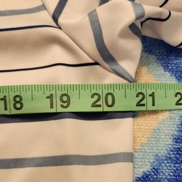 PGA Tour Men's Fine Line Print Short Sleeve Golf Polo Shirt Gray Blue Green - Picture 9 of 10